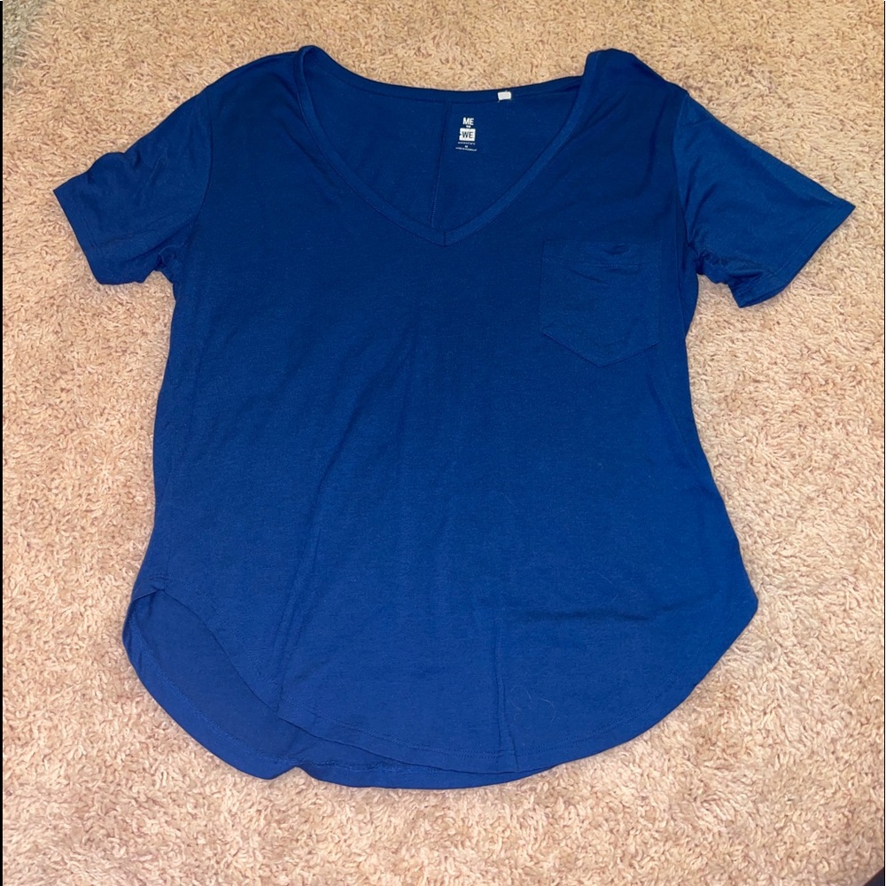 Blue v-neck shirt